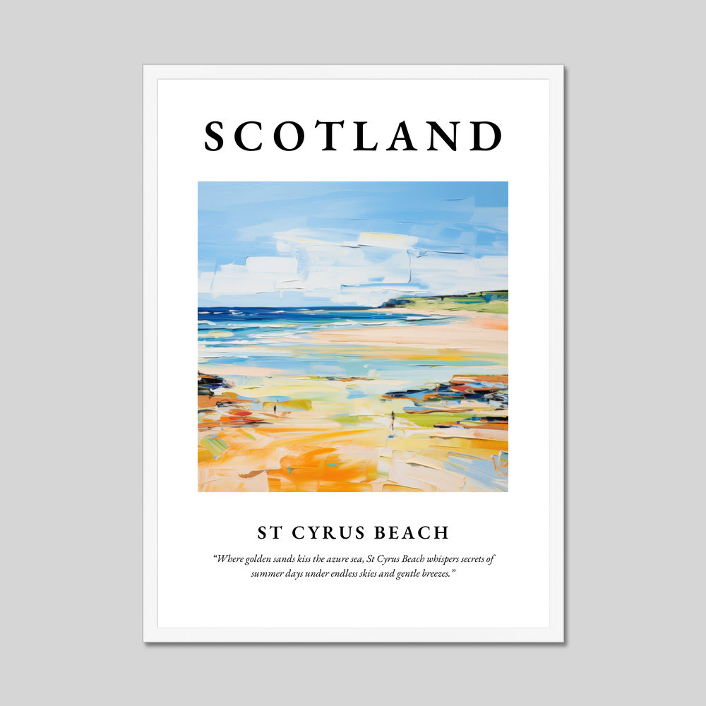Poster in a white frame with the word Scotland
