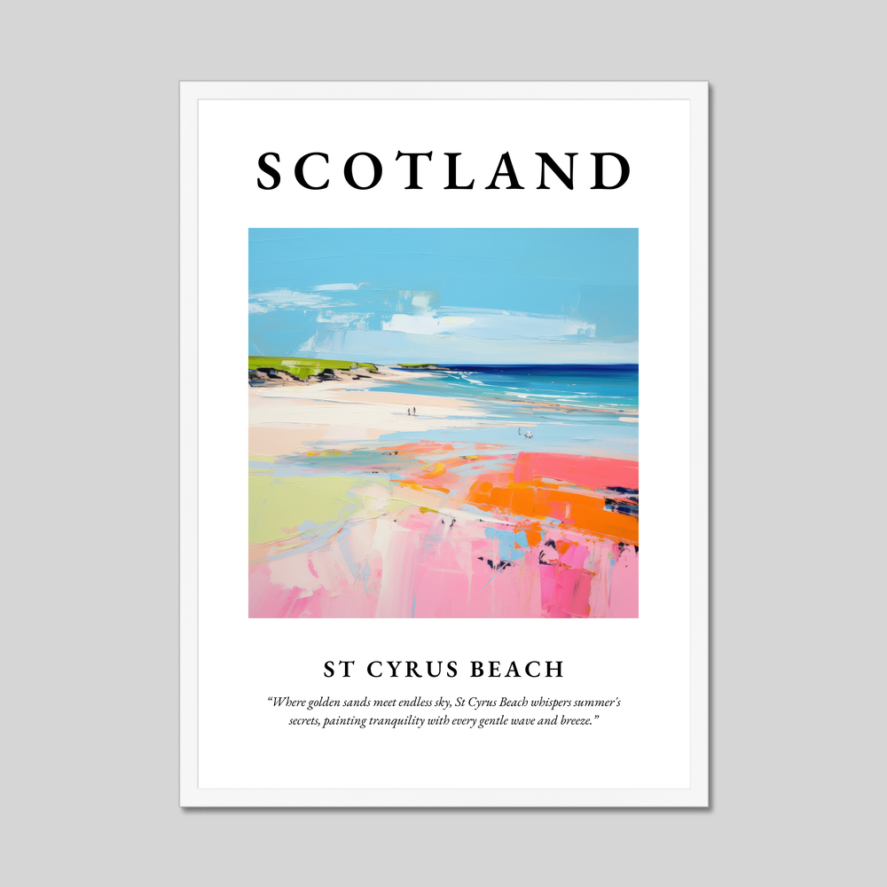 Poster in a white frame with the word Scotland