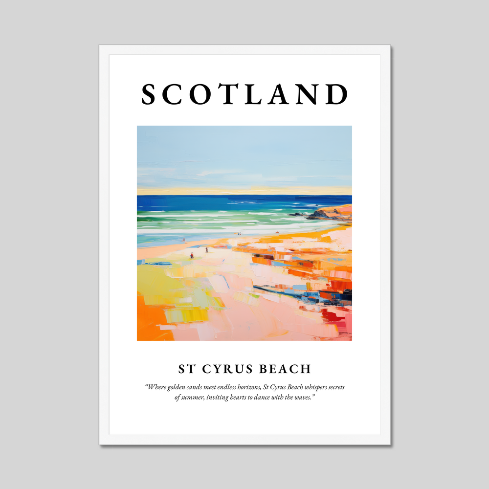 Poster in a white frame with the word Scotland