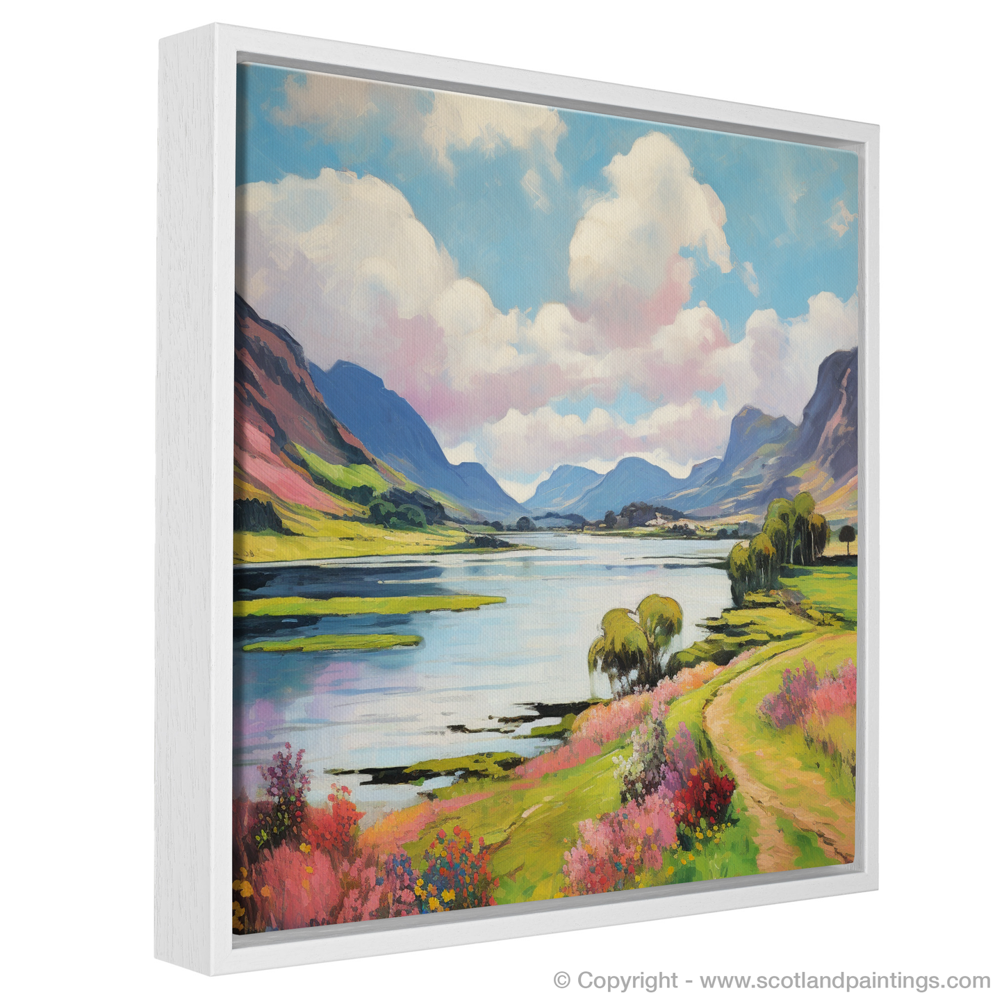 Painting and Art Print of Loch Leven, Highlands in summer entitled "Summer Splendour at Loch Leven".