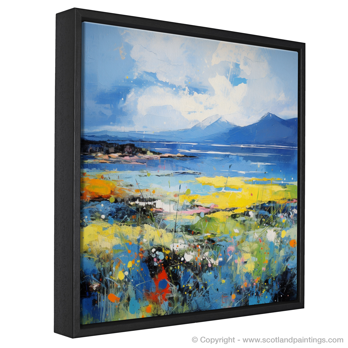 Painting and Art Print of Isle of Arran, Firth of Clyde in summer. Abstract Arran Summerscape.
