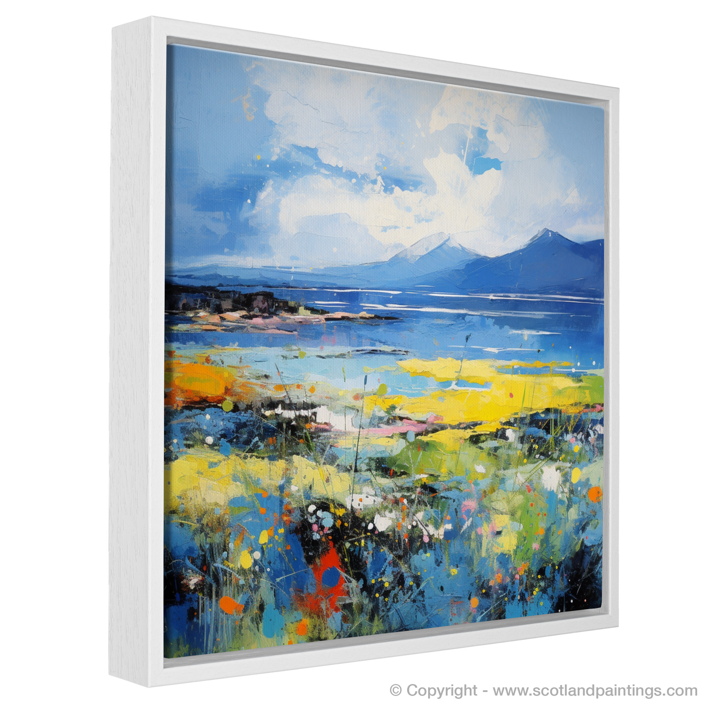 Painting and Art Print of Isle of Arran, Firth of Clyde in summer. Abstract Arran Summerscape.
