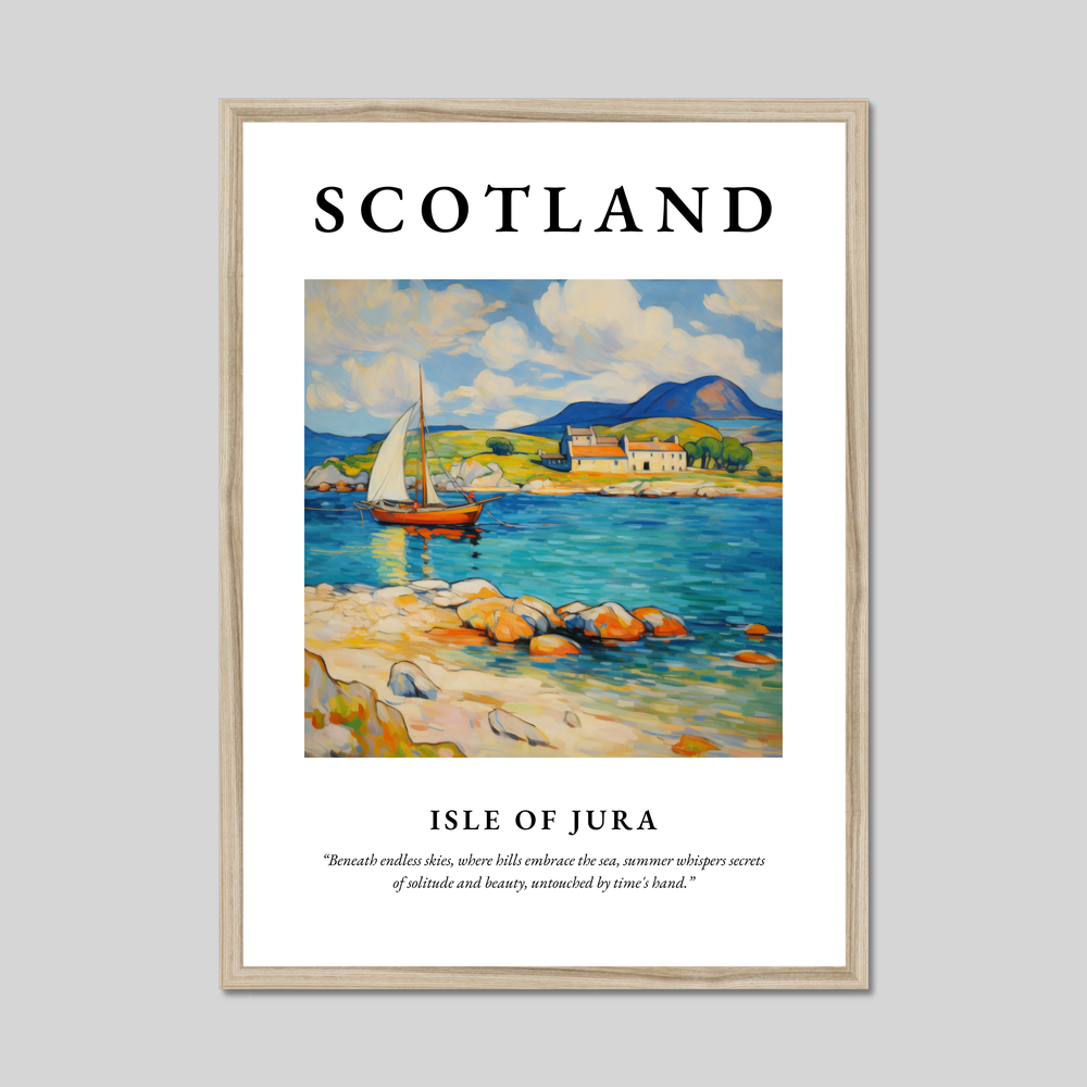 Poster in a natural frame with the word Scotland