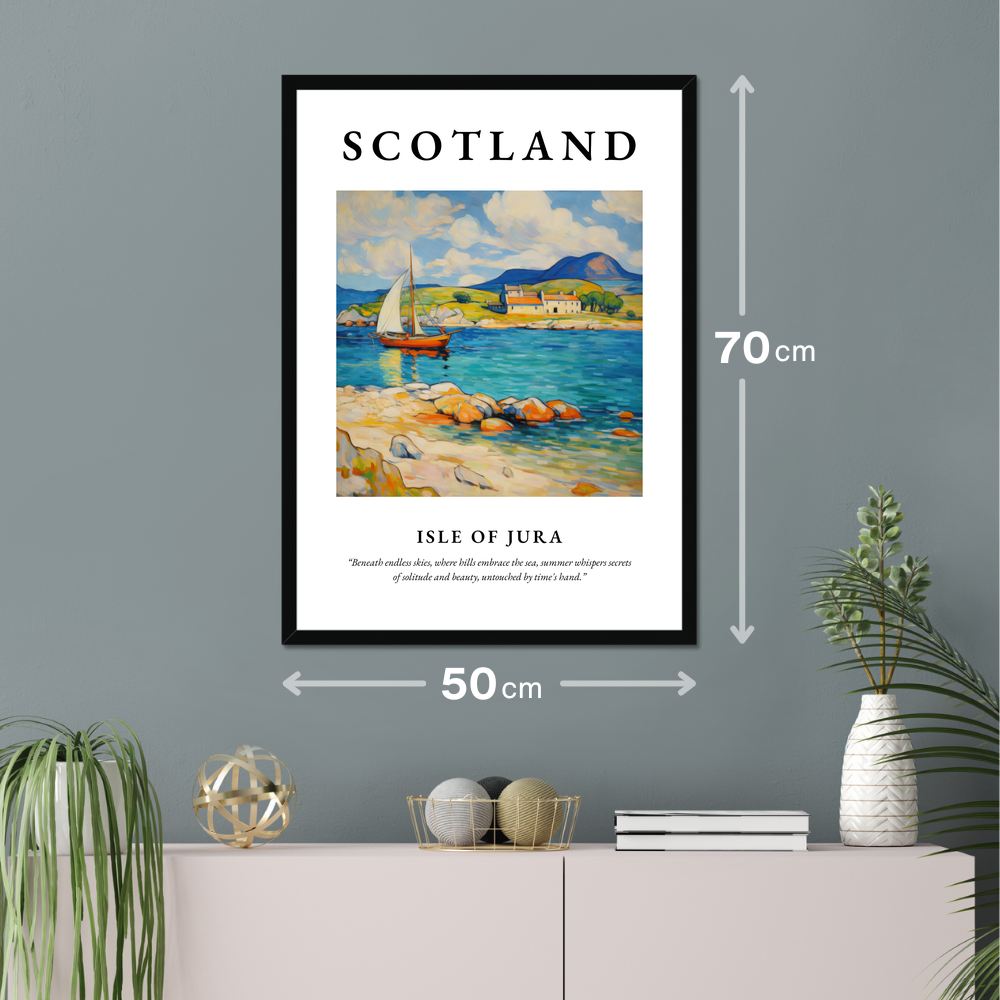 Poster of Isle of Jura hanging on a wall