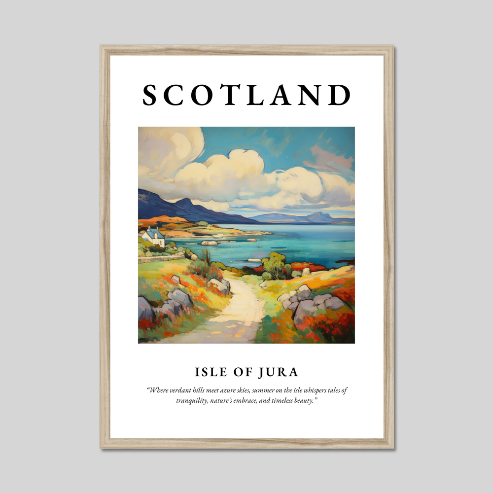 Poster in a natural frame with the word Scotland