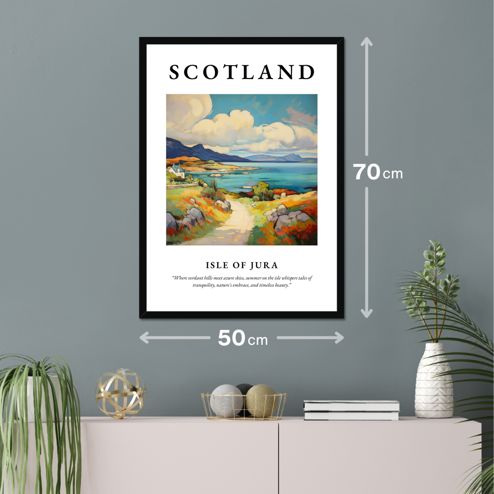 Poster of Isle of Jura hanging on a wall