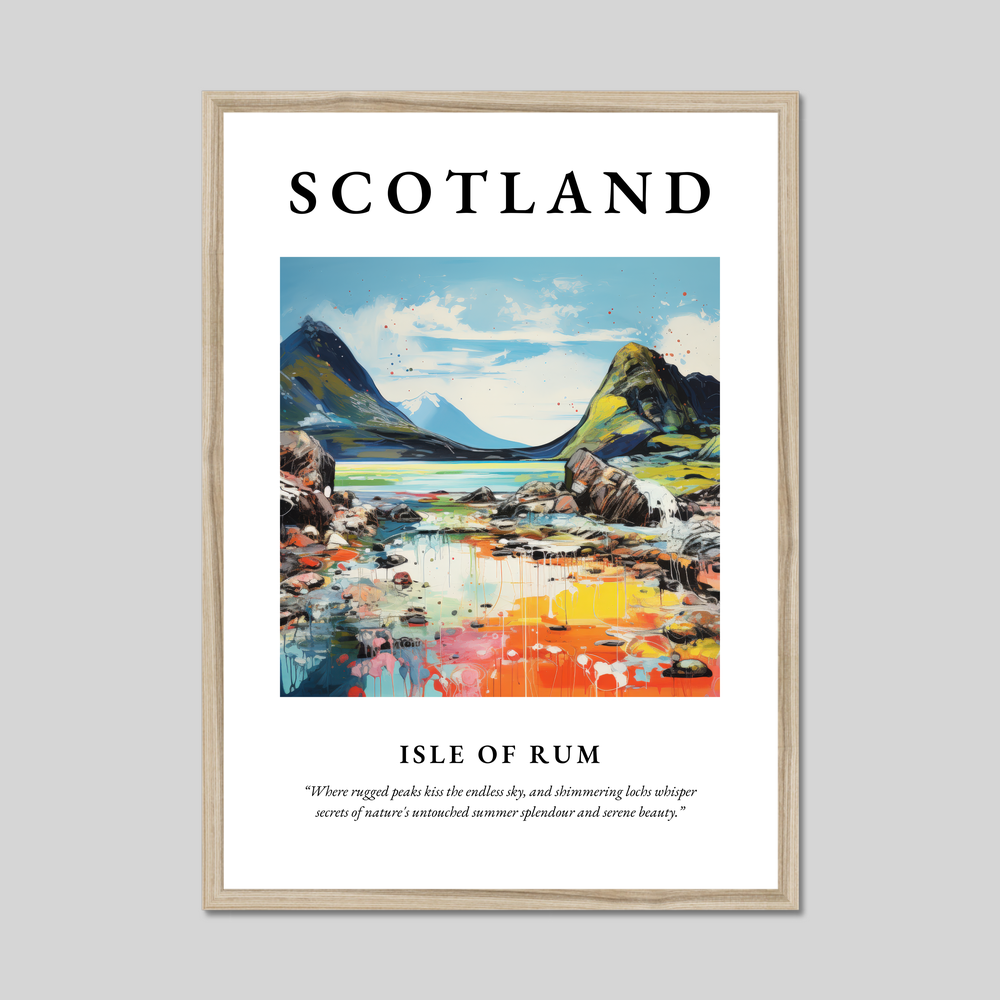 Poster in a natural frame with the word Scotland