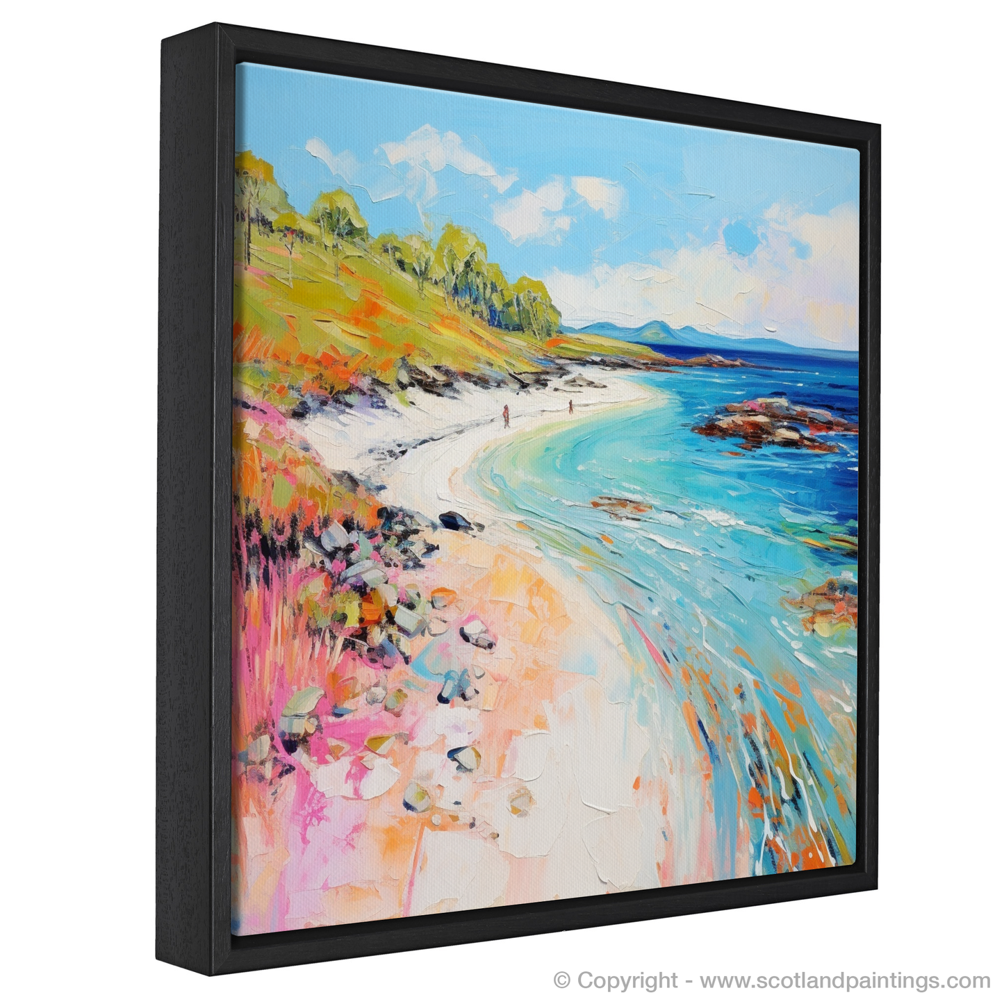 Painting and Art Print of Coral Beach, Isle of Skye in summer entitled "Summer Serenity at Coral Beach".