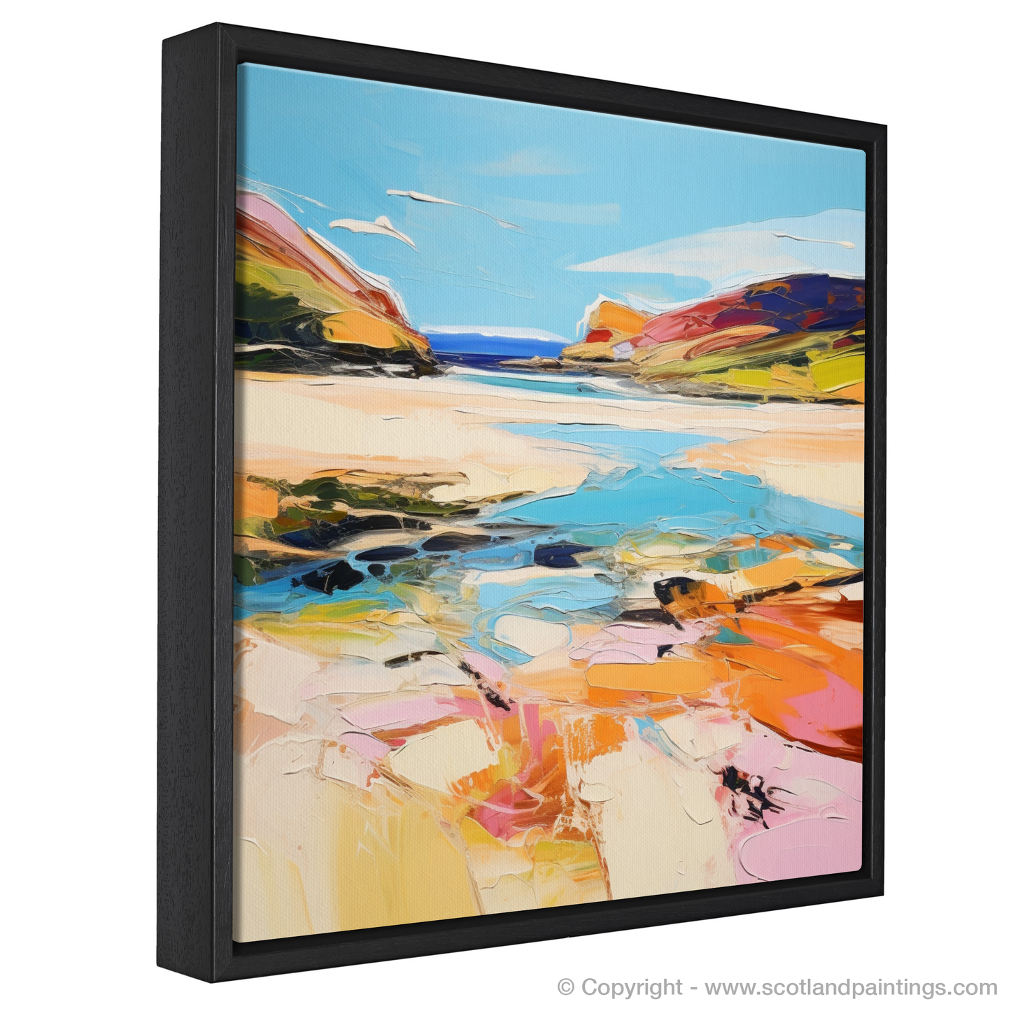 Painting and Art Print of Sandwood Bay, Sutherland in summer entitled "Scottish Summer Abstract: Sandwood Bay Sutherland".