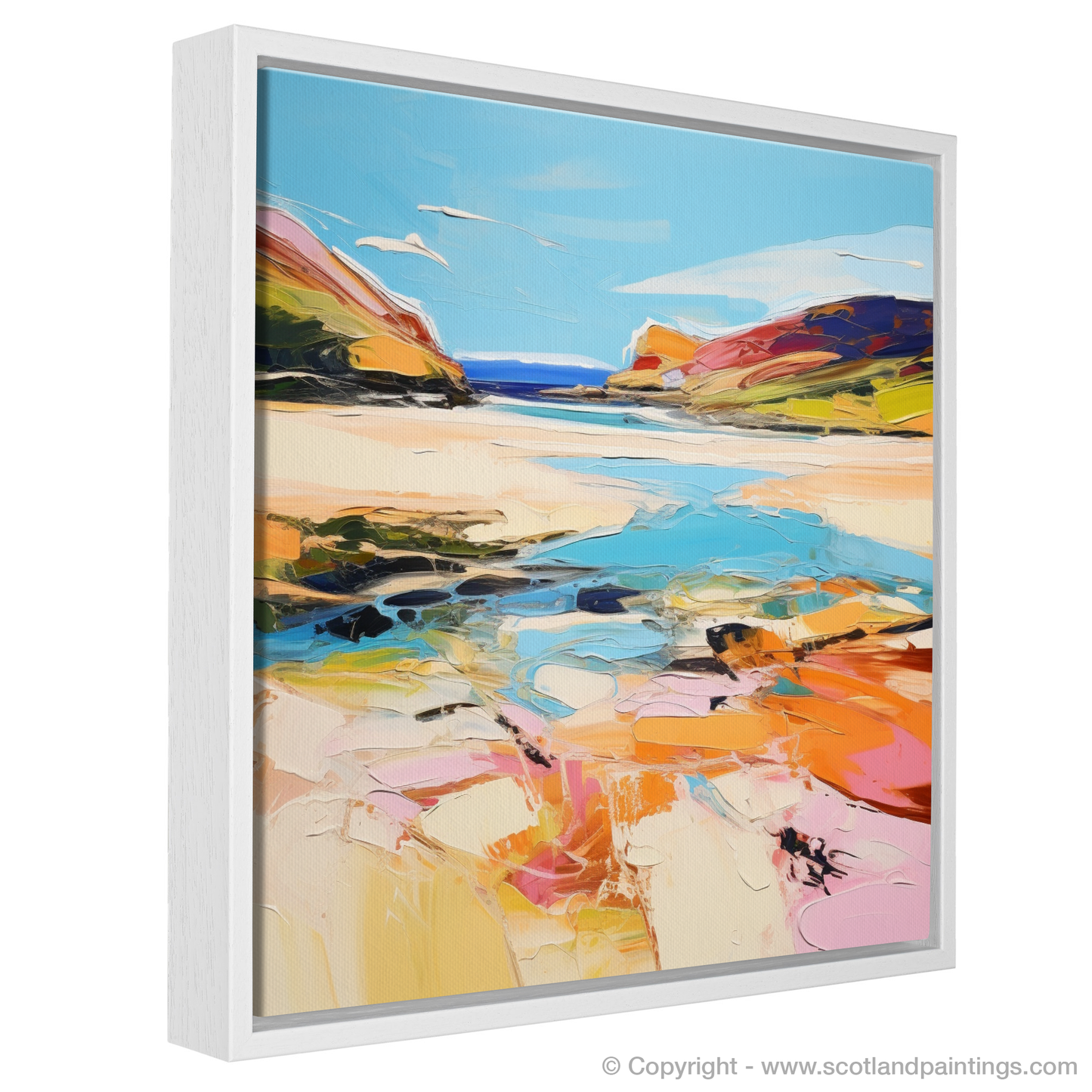 Painting and Art Print of Sandwood Bay, Sutherland in summer entitled "Scottish Summer Abstract: Sandwood Bay Sutherland".