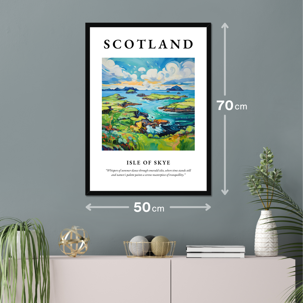Poster of Isle of Skye hanging on a wall