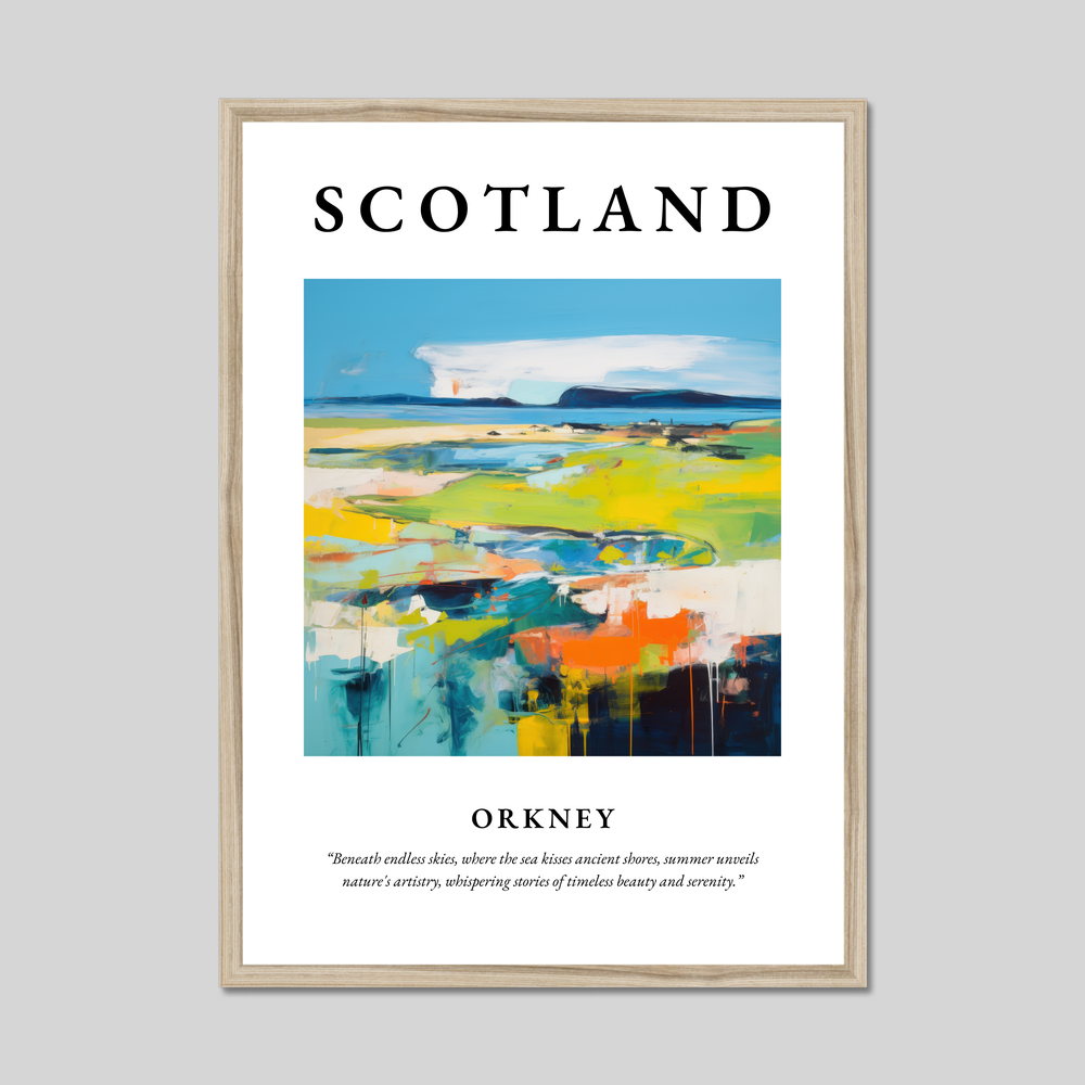 Poster in a natural frame with the word Scotland