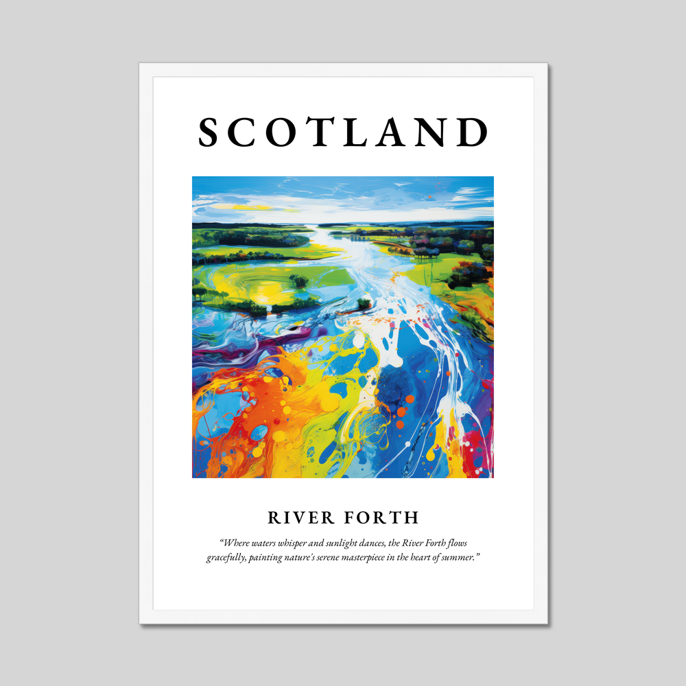 Poster in a white frame with the word Scotland