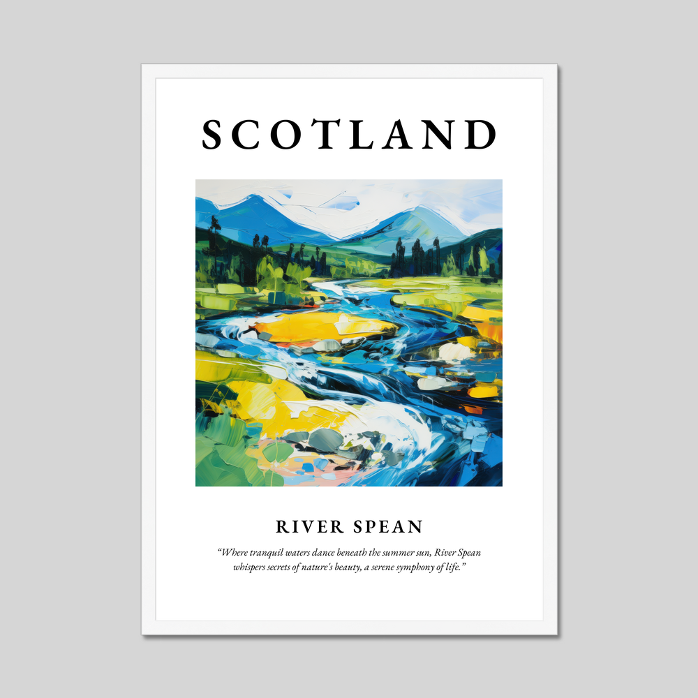 Poster in a white frame with the word Scotland