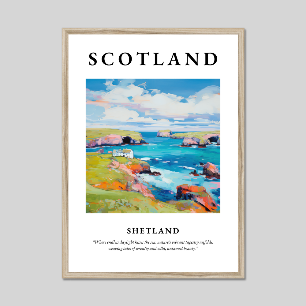 Poster in a natural frame with the word Scotland