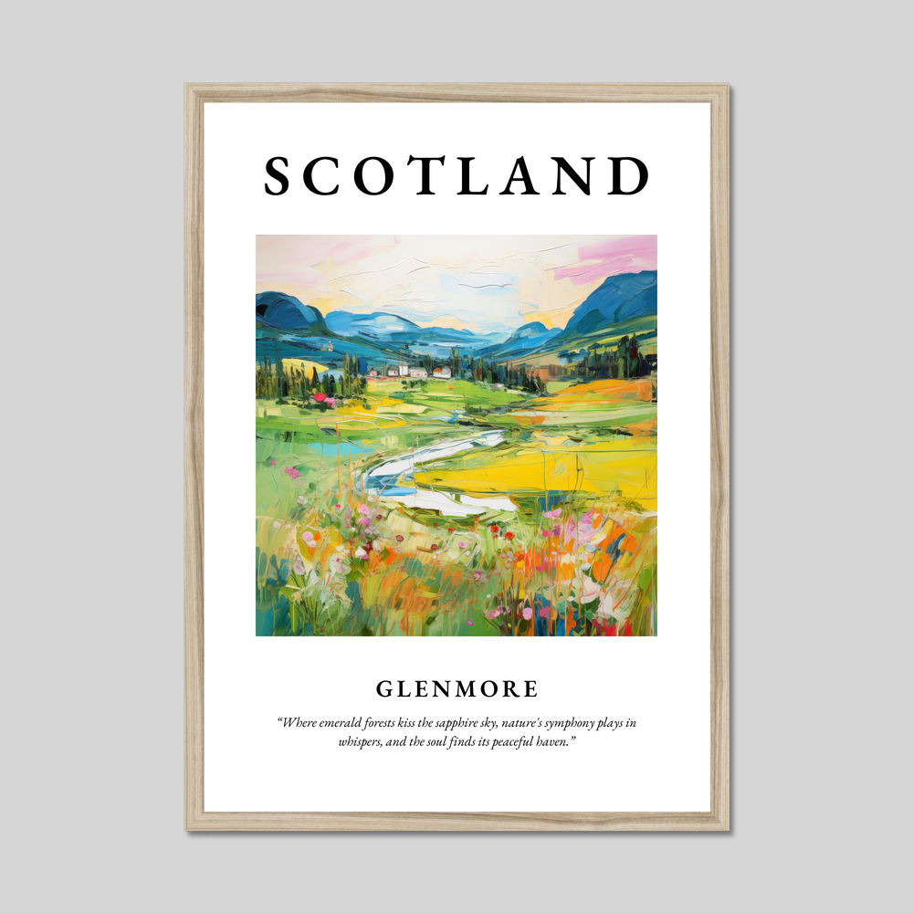 Poster in a natural frame with the word Scotland