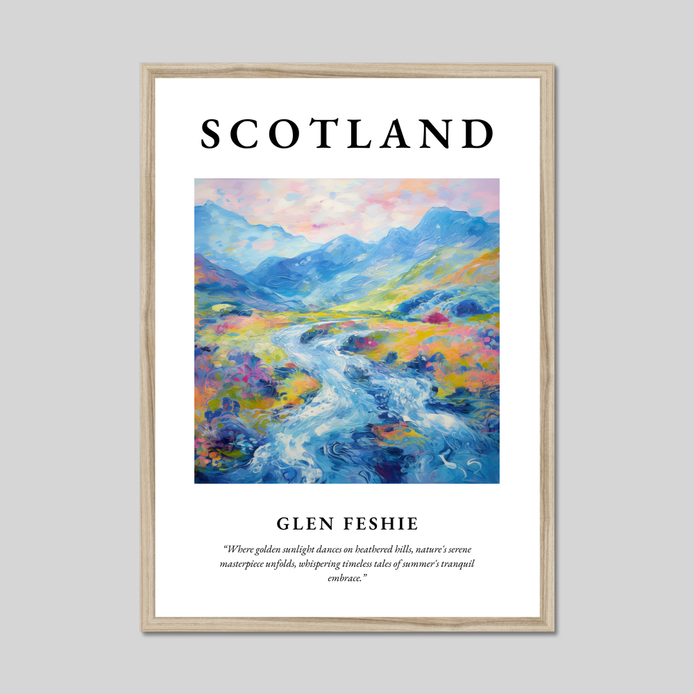 Poster in a natural frame with the word Scotland