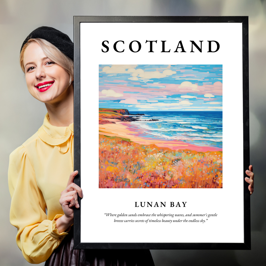Person holding a poster of Lunan Bay