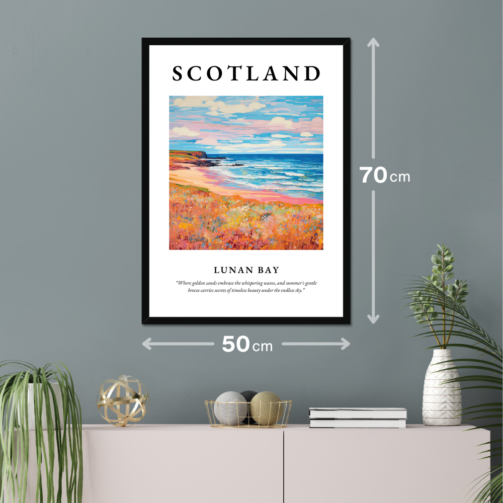 Poster of Lunan Bay hanging on a wall