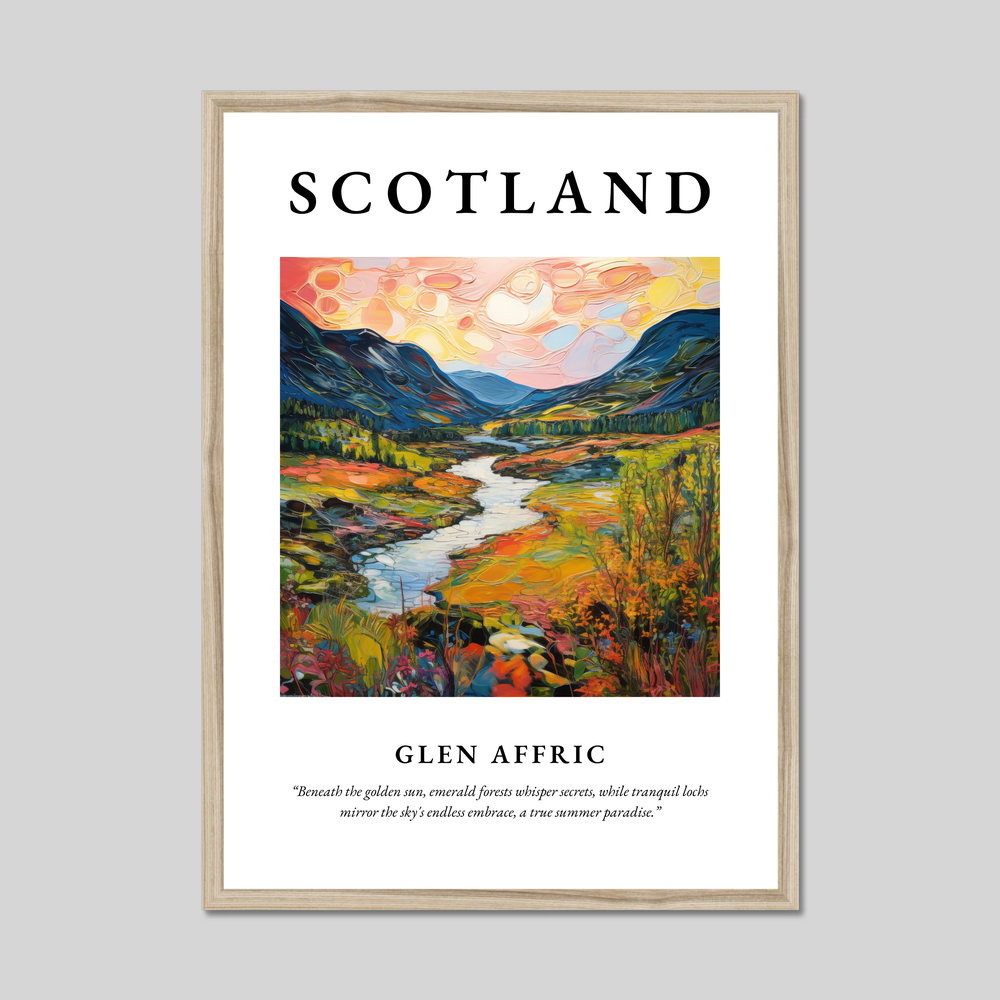Poster in a natural frame with the word Scotland