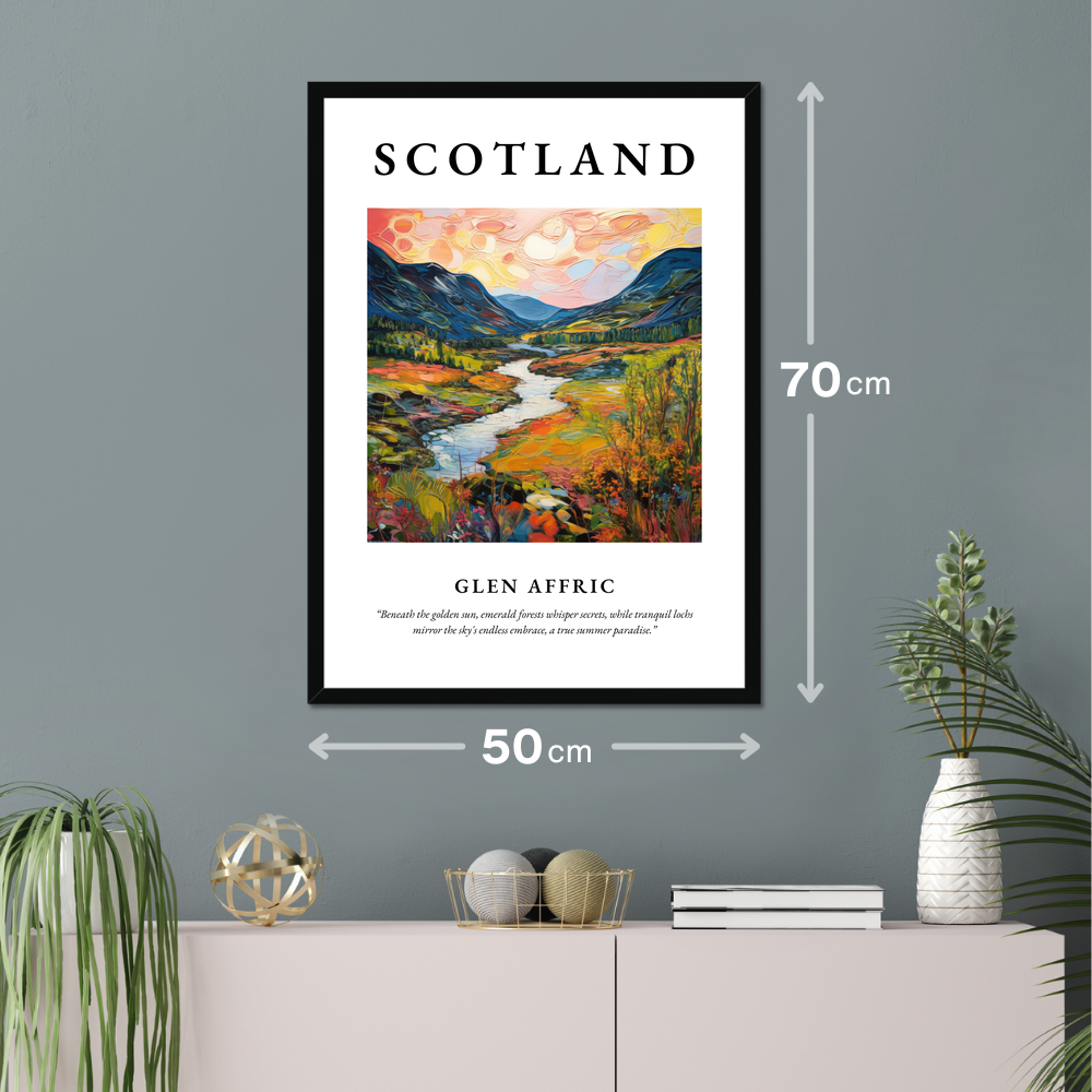 Poster of Glen Affric hanging on a wall