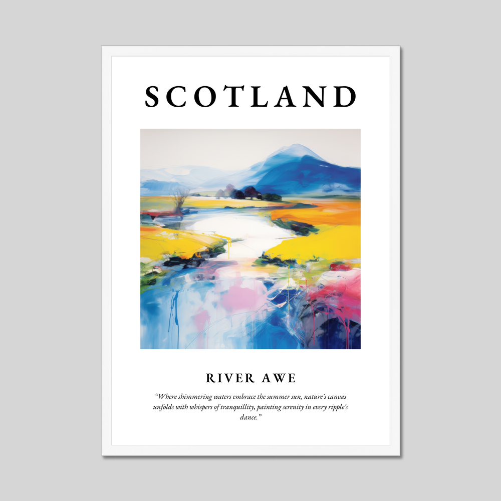 Poster in a white frame with the word Scotland