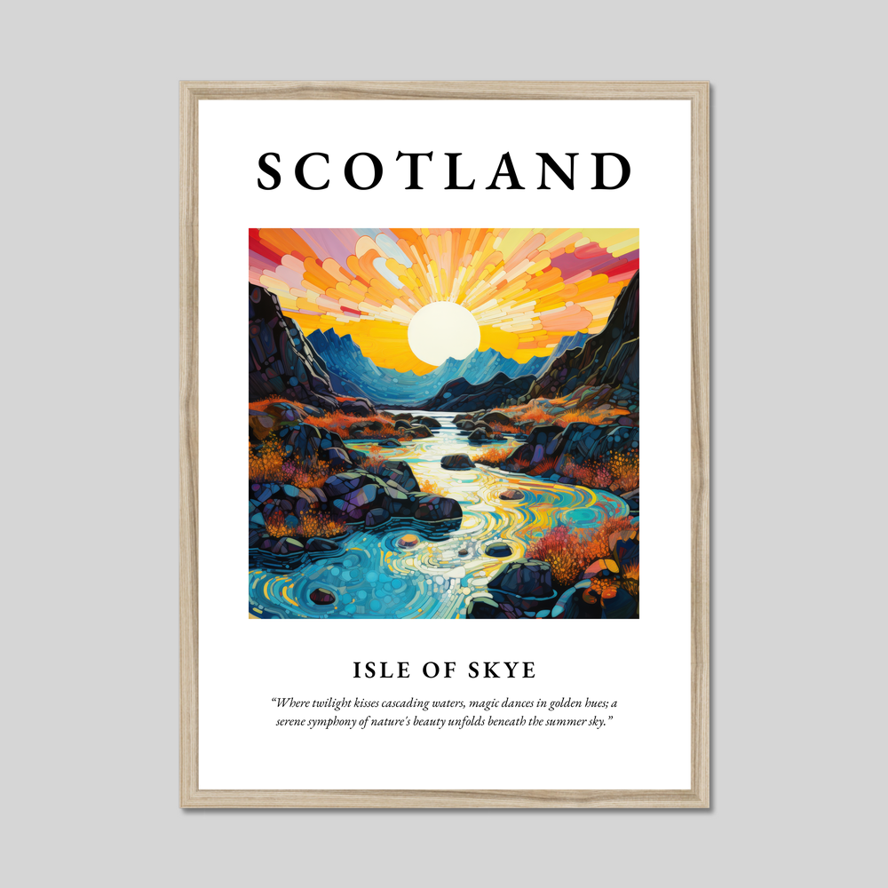 Poster in a natural frame with the word Scotland