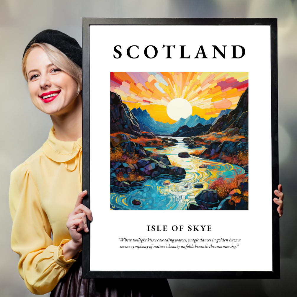 Person holding a poster of Isle of Skye