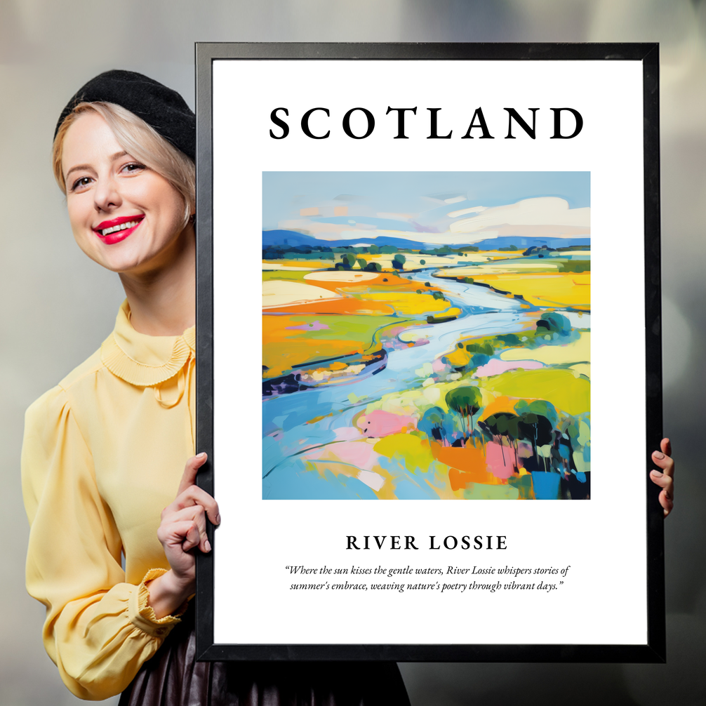 Person holding a poster of River Lossie