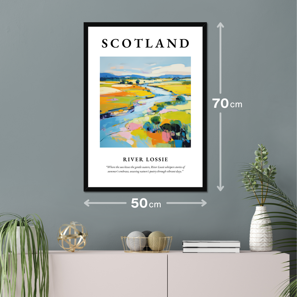 Poster of River Lossie hanging on a wall