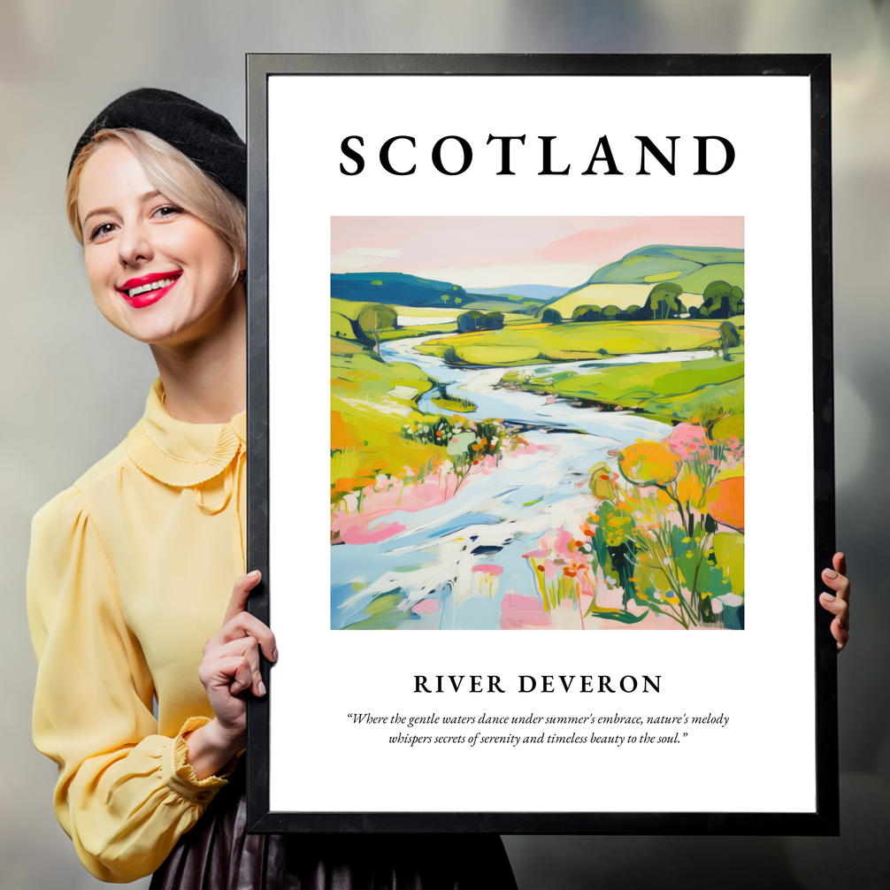 Person holding a poster of River Deveron