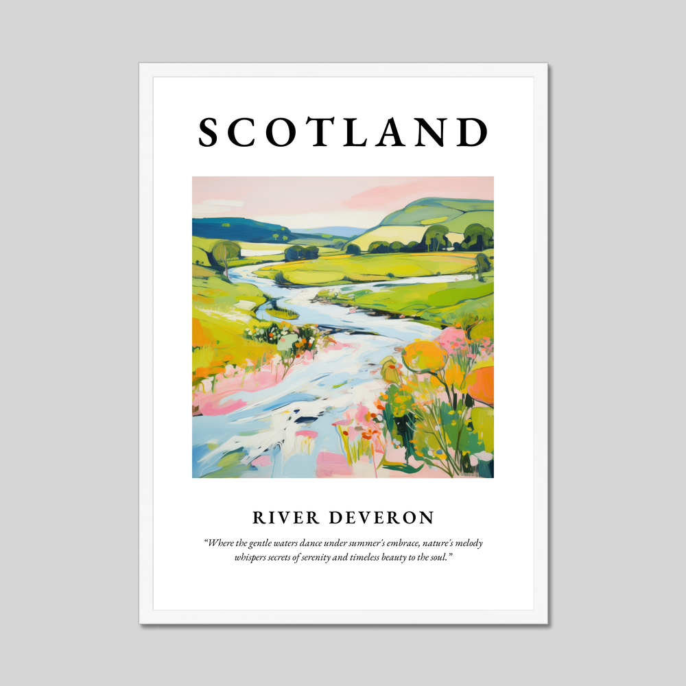 Poster in a white frame with the word Scotland