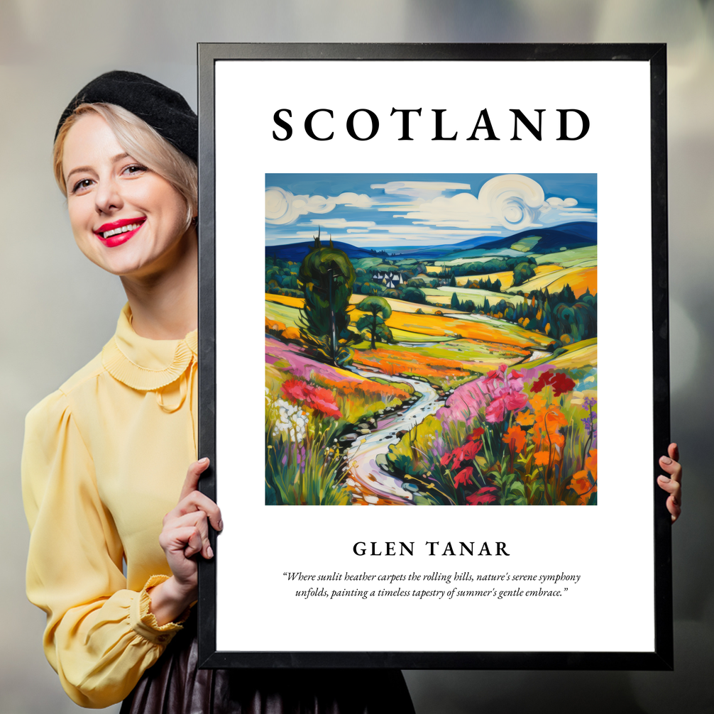 Person holding a poster of Glen Tanar