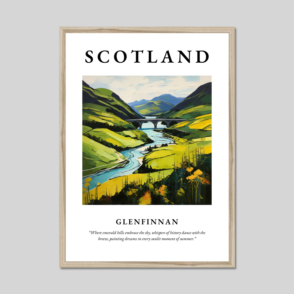 Poster in a natural frame with the word Scotland