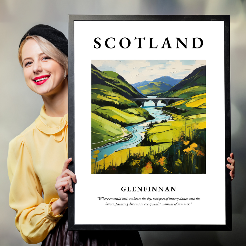 Person holding a poster of Glenfinnan