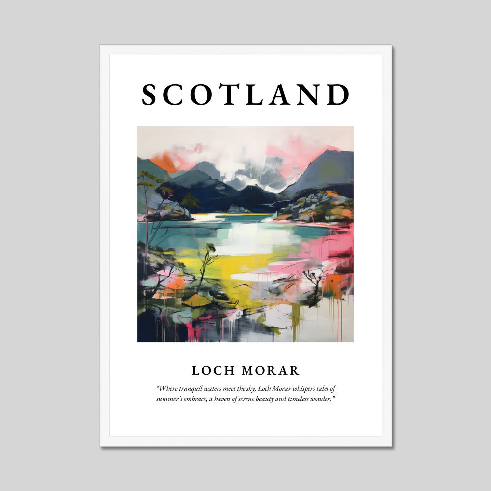 Poster in a white frame with the word Scotland