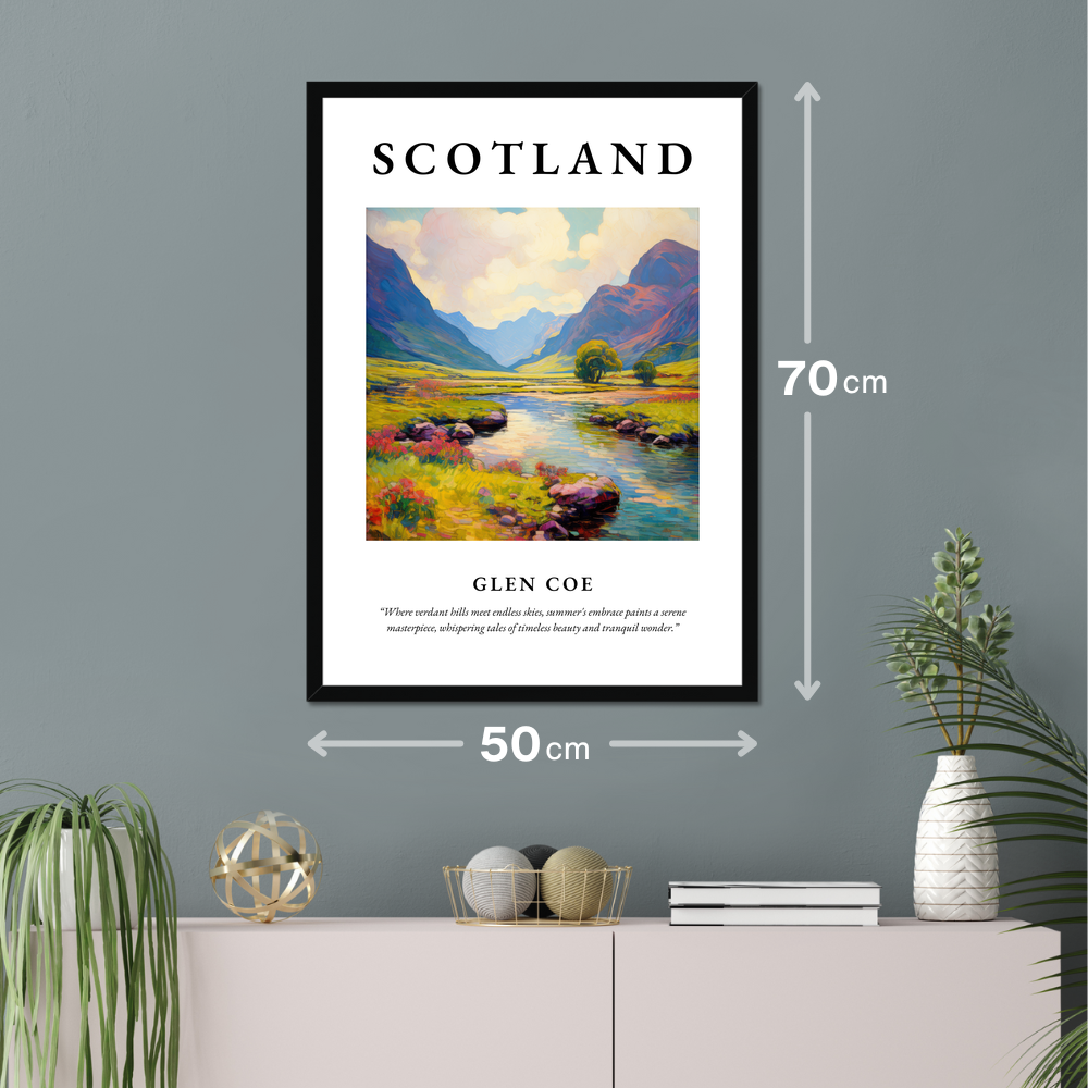 Poster of Glen Coe hanging on a wall