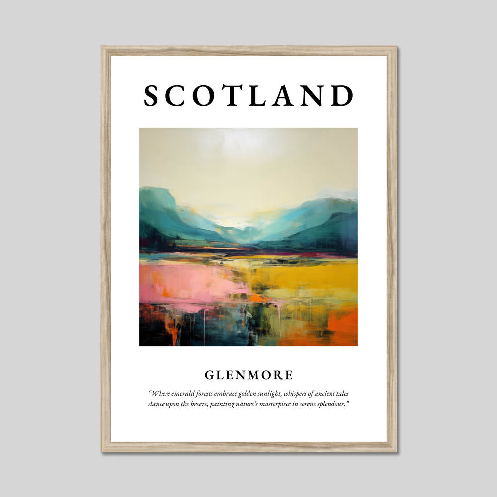 Poster in a natural frame with the word Scotland