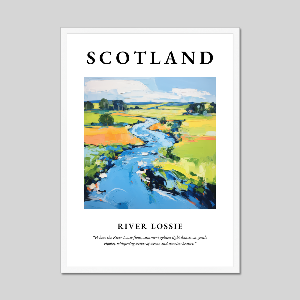 Poster in a white frame with the word Scotland