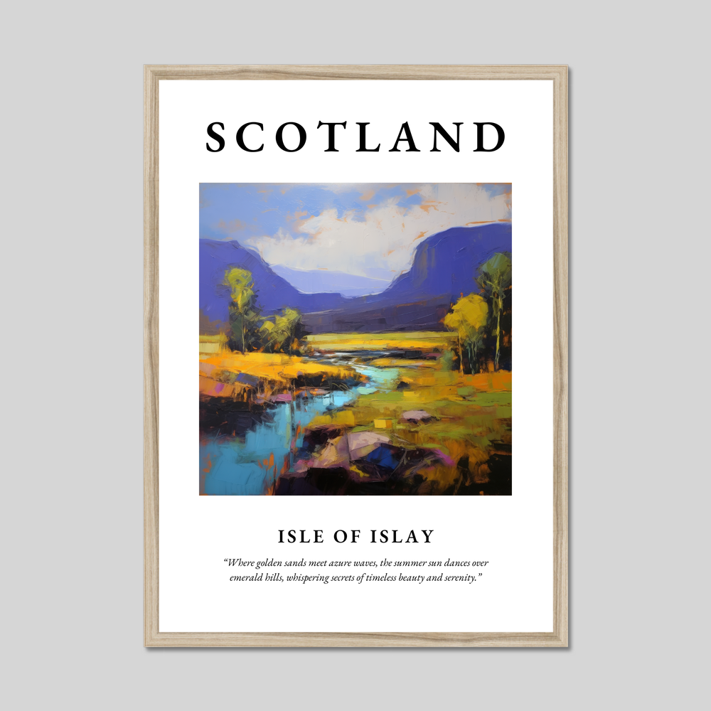 Poster in a natural frame with the word Scotland
