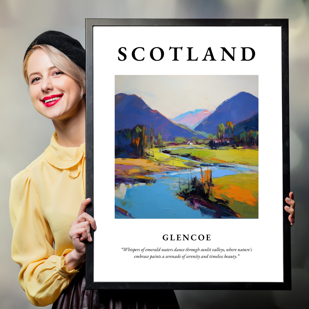 Person holding a poster of Glencoe