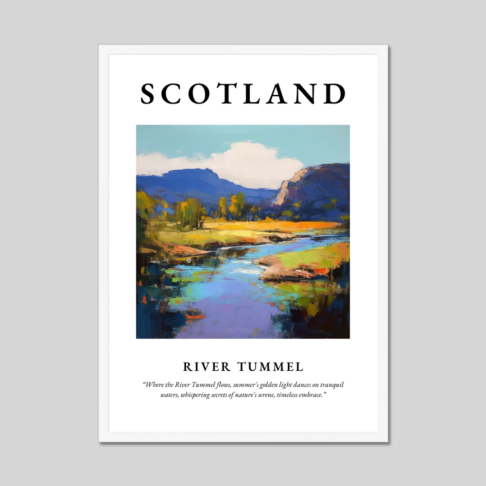 Poster in a white frame with the word Scotland