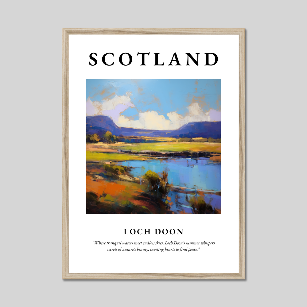 Poster in a natural frame with the word Scotland