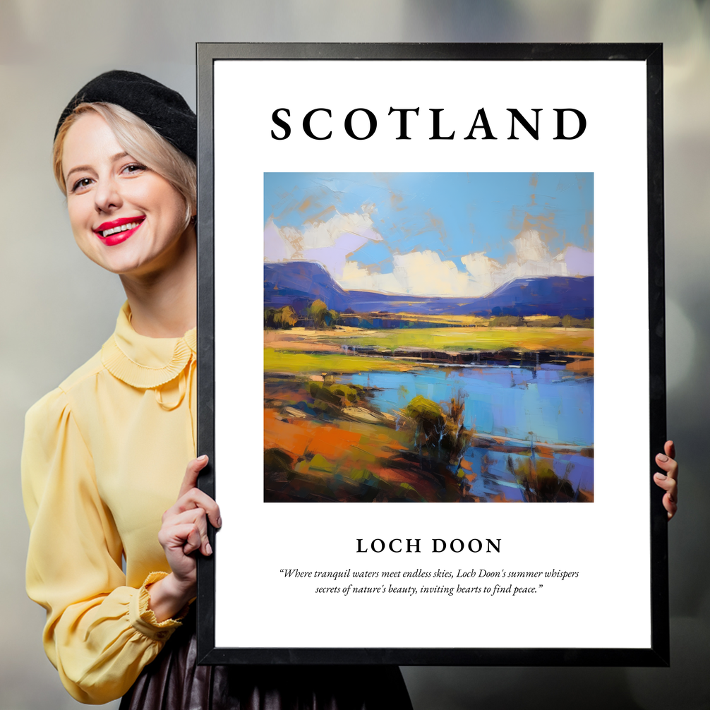 Person holding a poster of Loch Doon