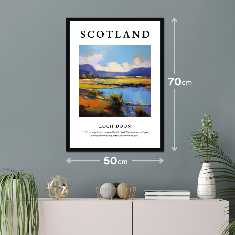 Poster of Loch Doon hanging on a wall