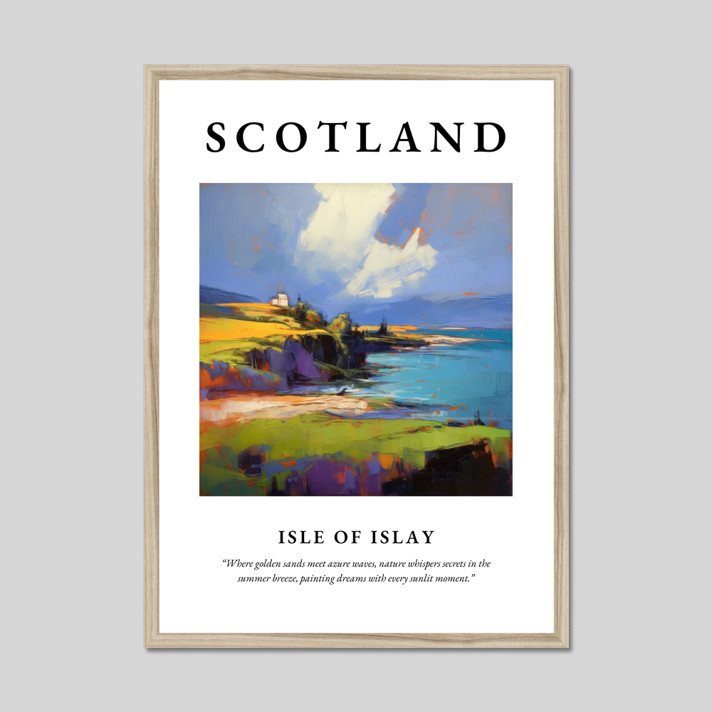 Poster in a natural frame with the word Scotland