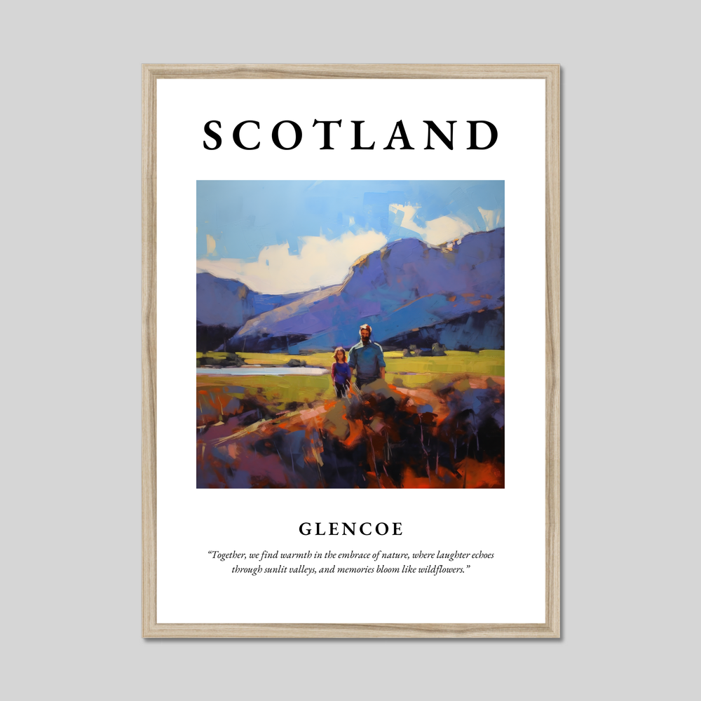 Poster in a natural frame with the word Scotland