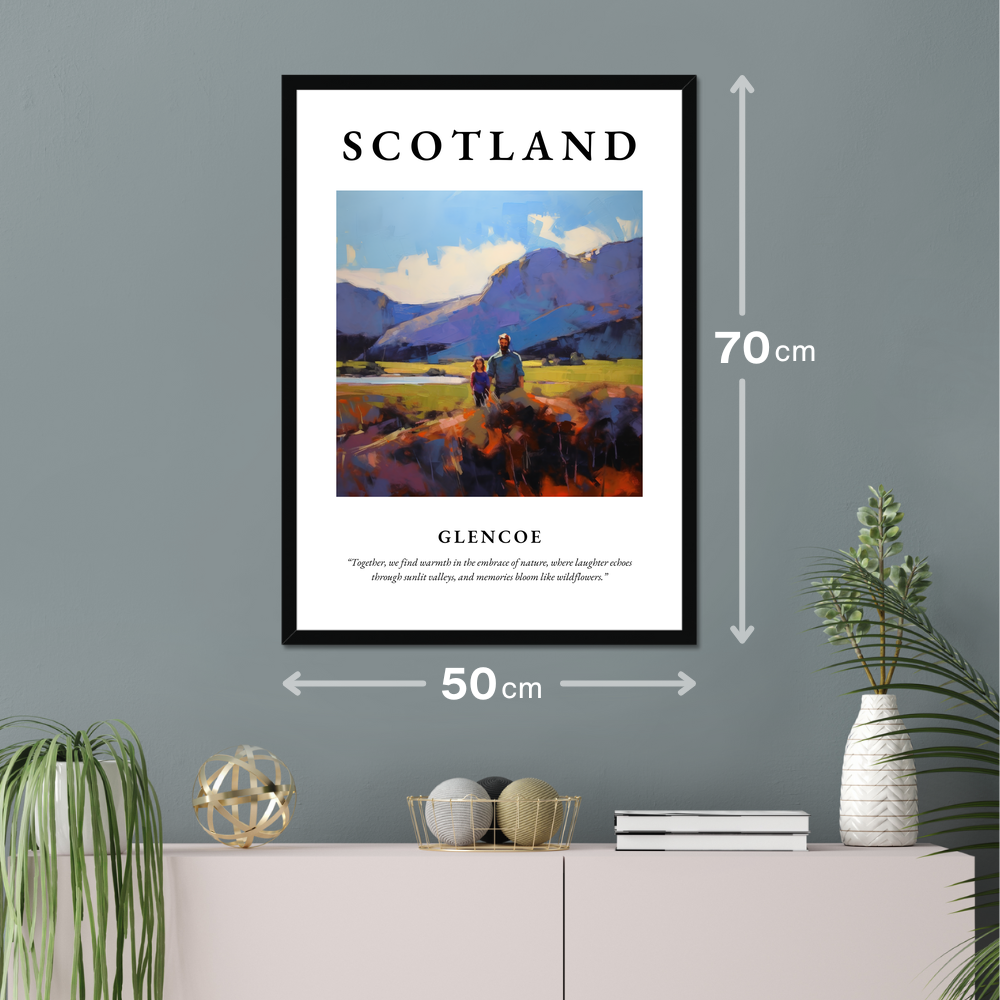 Poster of Glencoe hanging on a wall
