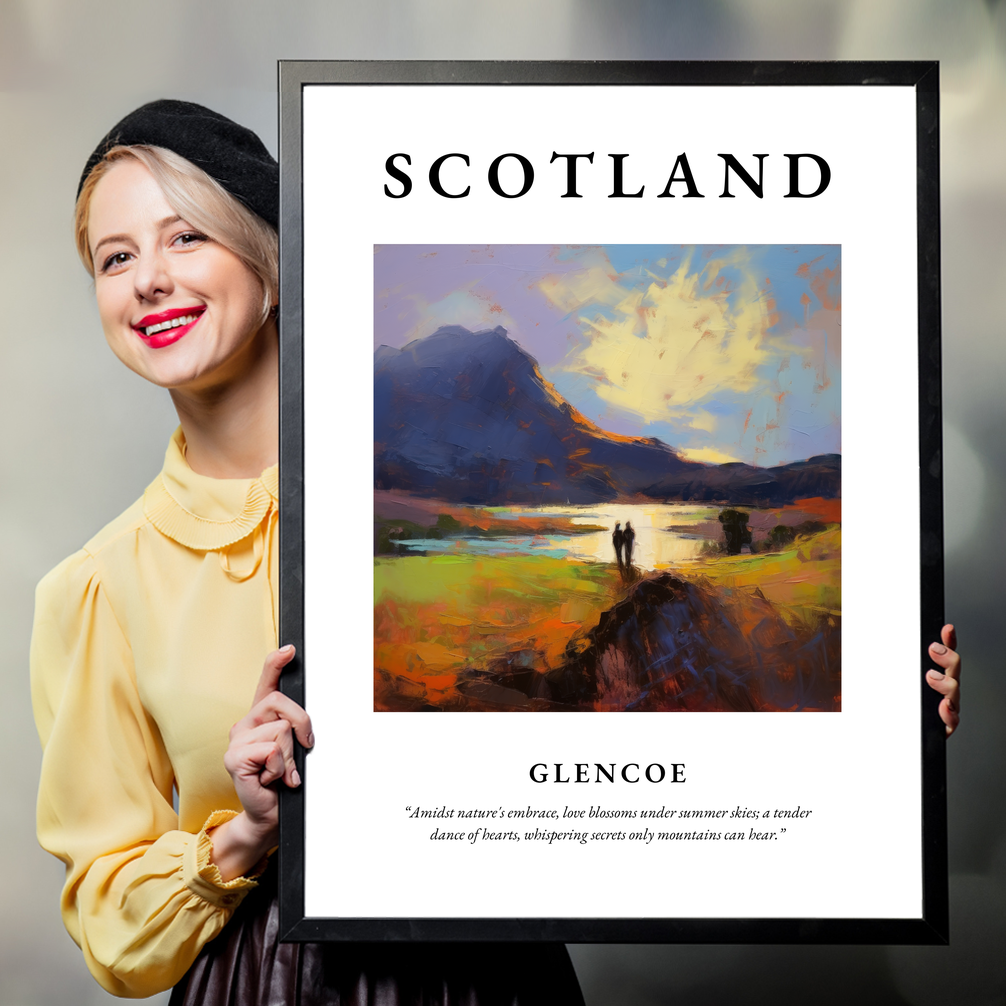 Person holding a poster of Glencoe