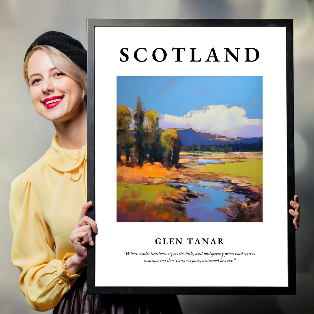 Person holding a poster of Glen Tanar